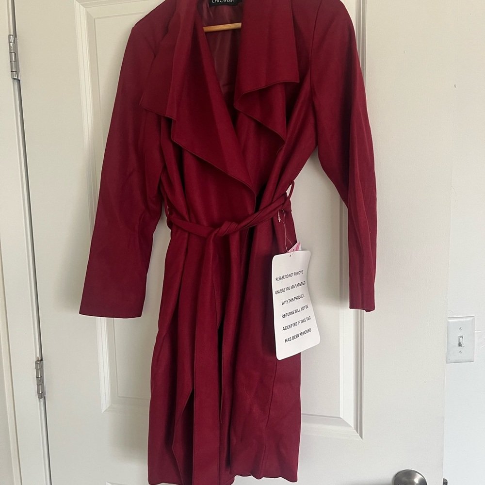Chicwish Burgundy Outerwear